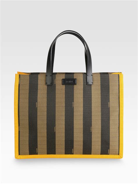 fendi pequin bustina striped canvas tote|fendi canvas bag.